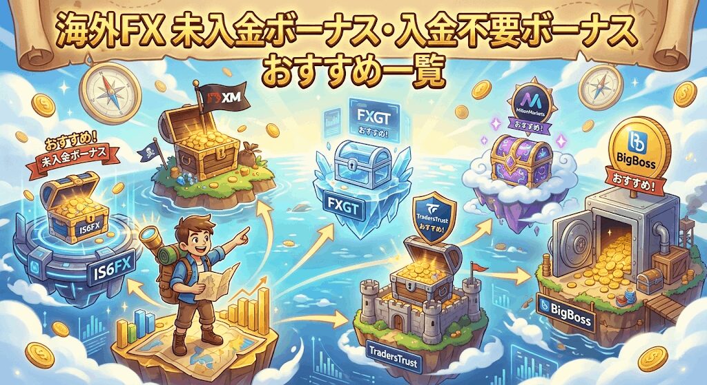 海外fx 未入金ボーナス 入金不要ボーナス